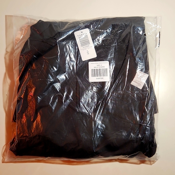 ❤️NWT TORRID FLUTED FIT & FLARE MINI DRESS - SCUBA BLACK MACHINE WASH SIZE 3X - Picture 8 of 11